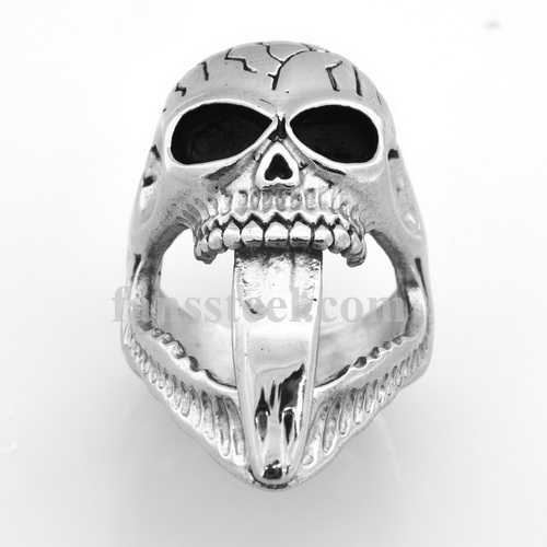 FSR07W72 Skull Medallion skeleton gothic Ring - Click Image to Close